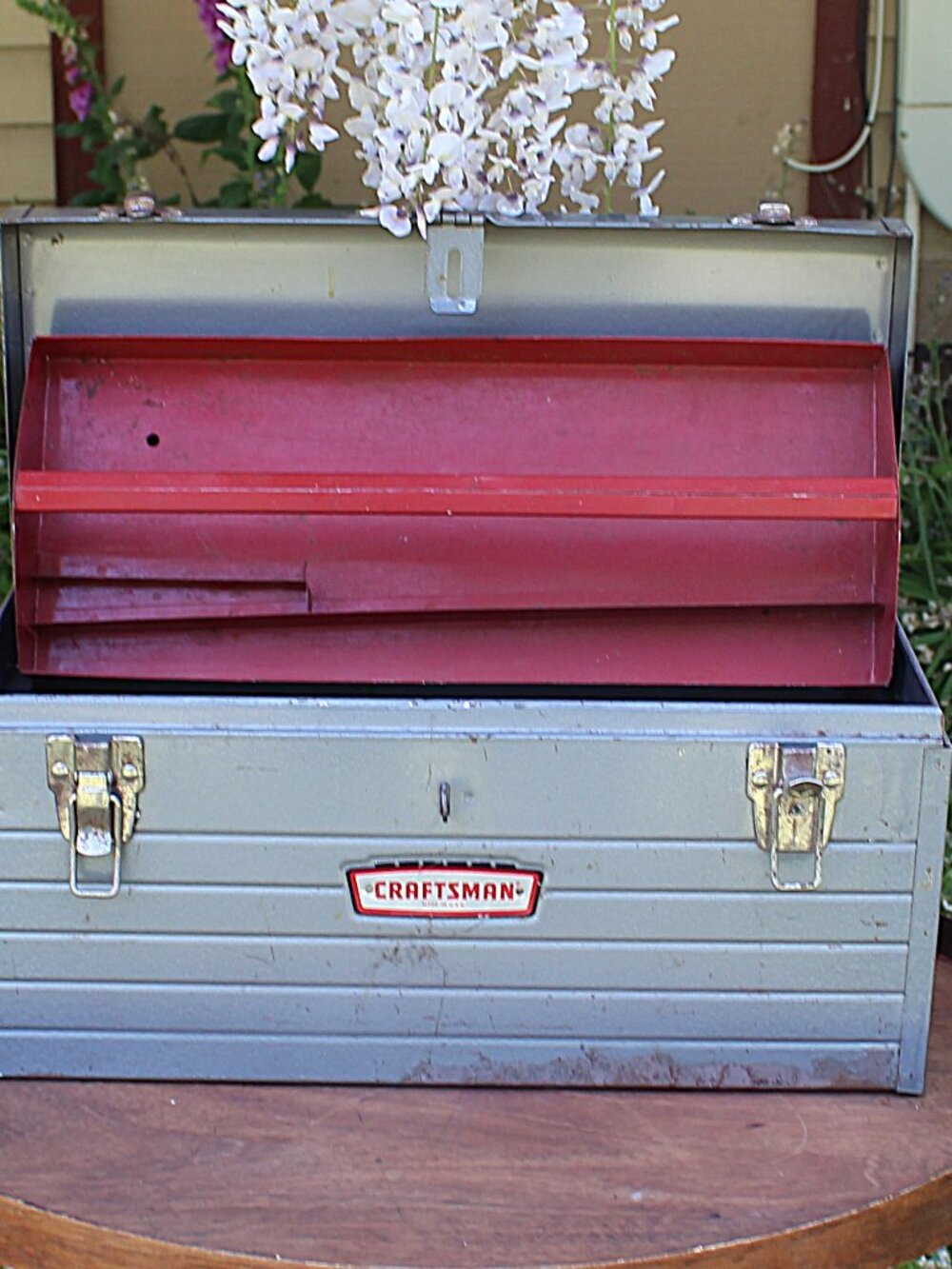 Vintage Craftsman Metal Toolbox with Tray